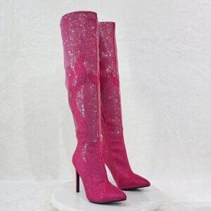 GLAMOROUS INFERNO Size: 11 STILLETO BOOT IN PINK (BRAND NEW) (FAST SHIPPING)